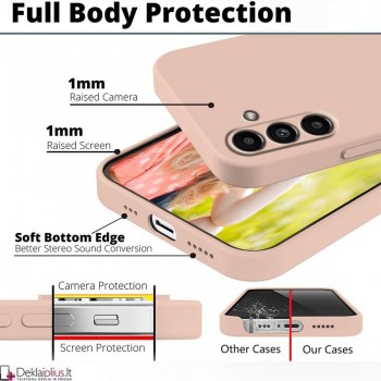 Liquid Air silikoninis rausvas dėklas - su kameros apsauga (Samsung A05S)